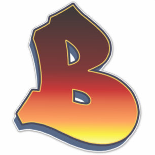 Buchstabe B - Flammenaufkleber Aufkleber