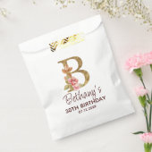 Buchstabe B Gold Monogramm Rosa Rosen Geschenktütchen (Versiegelt)