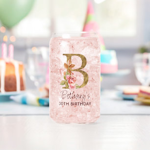 Buchstabe B Gold Monogramm Rosé Rosen Dosenglas