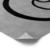 Buchstabe B, gotische Monogramm schwarz Poster (Ecke)