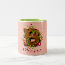 Buchstabe B: Holzalphabet - 3D-Blumenmuster