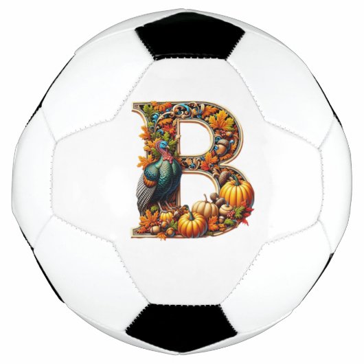 Buchstabe B im Thanksgiving-Stil Fußball (Vorderseite)