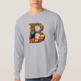 Buchstabe B im Thanksgiving-Stil T-Shirt