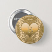 Buchstabe B | Memorial | Angel Heart Button (Vorne & Hinten)