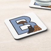 Buchstabe B mit Bär Getränkeuntersetzer (Linke Seite)
