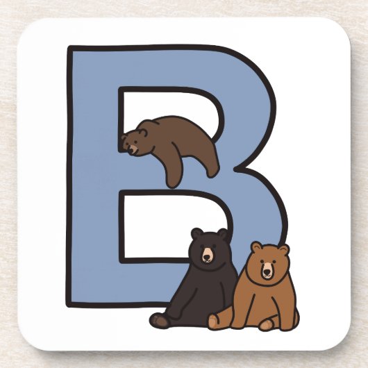 Buchstabe B mit Bär Getränkeuntersetzer (Vorderseite)