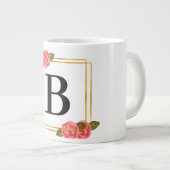 Buchstabe B mit goldenem Rahmen | PERSONALISIERT Jumbo-Tasse (Vorderseite Rechts)