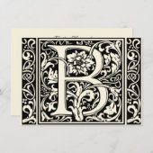 Buchstabe B Mittelalterliche Monogramm Jugendstil Einladung (Vorne/Hinten)