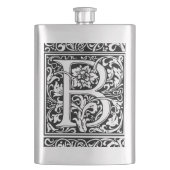 Buchstabe B Mittelalterliche Monogramm Jugendstil Flachmann (Vorderseite)