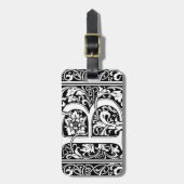 Buchstabe B Mittelalterliche Monogramm Jugendstil Gepäckanhänger (Vorderseite vertikal)