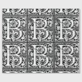 Buchstabe B Mittelalterliche Monogramm Jugendstil Geschenkpapier (Flach)