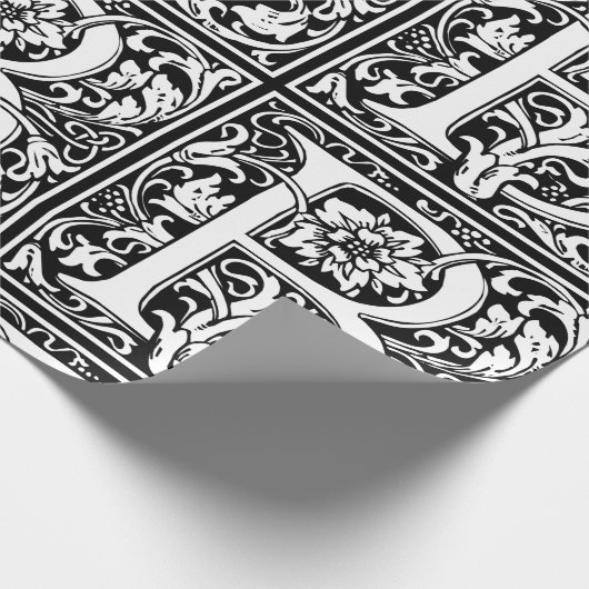 Buchstabe B Mittelalterliche Monogramm Jugendstil Geschenkpapier (Ecke)