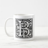 Buchstabe B Mittelalterliche Monogramm Jugendstil Kaffeetasse (Links)