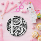 Buchstabe B Mittelalterliche Monogramm Jugendstil Pappteller (Party)