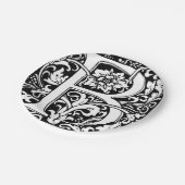 Buchstabe B Mittelalterliche Monogramm Jugendstil Pappteller (Schrägansicht)