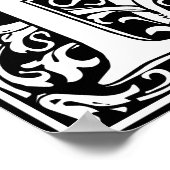 Buchstabe B Mittelalterliche Monogramm Jugendstil Poster (Ecke)