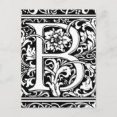 Buchstabe B Mittelalterliche Monogramm Jugendstil Postkarte (Vorderseite)