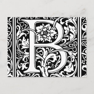 Buchstabe B Mittelalterliche Monogramm Jugendstil Postkarte