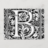 Buchstabe B Mittelalterliche Monogramm Jugendstil Postkarte (Vorderseite)