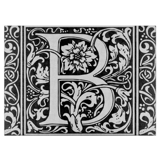 Buchstabe B Mittelalterliche Monogramm Jugendstil Schneidebrett (Vorderseite)