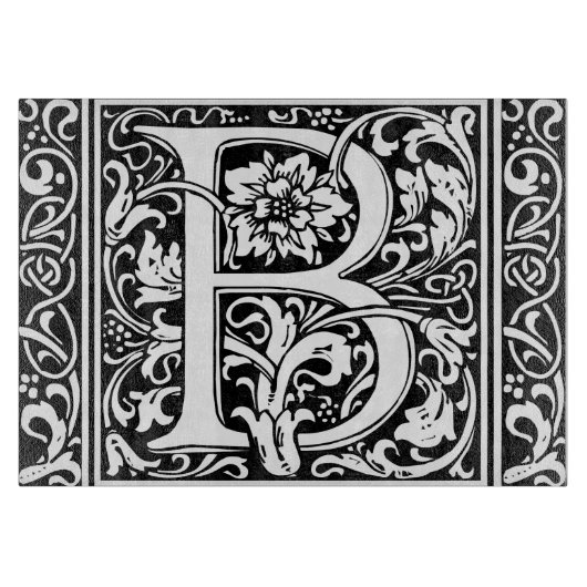 Buchstabe B Mittelalterliche Monogramm Jugendstil Schneidebrett (Vorderseite)