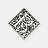 Buchstabe B Mittelalterliche Monogramm Jugendstil Serviette (Ecke)