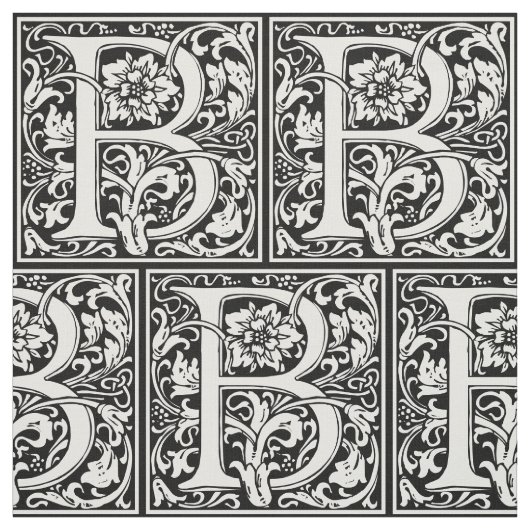 Buchstabe B Mittelalterliche Monogramm Jugendstil Stoff (Muster)
