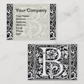 Buchstabe B Mittelalterliche Monogramm Jugendstil Visitenkarte (Vorne/Hinten)