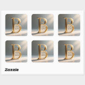 Buchstabe B – Moderne Minimal-Typografie-Design Quadratischer Aufkleber (Blatt)