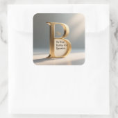 Buchstabe B – Moderne Minimal-Typografie-Design Quadratischer Aufkleber (Tasche)