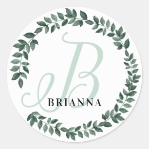 Buchstabe B Monogramm Benutzerdefinierter Name Min Runder Aufkleber