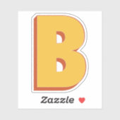 Buchstabe B Monogramm, fette 3D-Schrift Initiale  Aufkleber (Blatt)