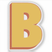 Buchstabe B Monogramm, fette 3D-Schrift Initiale  Aufkleber (Vorderseite)
