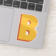 Buchstabe B Monogramm, fette 3D-Schrift Initiale