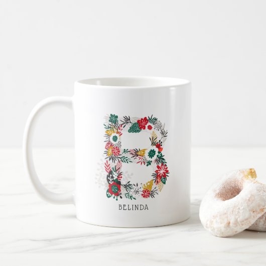 Buchstabe B | Monogramm-I-Tasse für den Blasenbrie Kaffeetasse (Mit Donut)