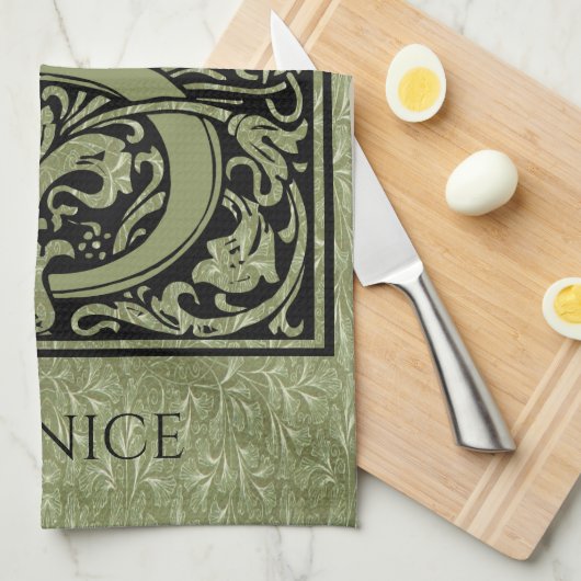 Buchstabe B Monogramm Küchentuch (Viertel Falte)