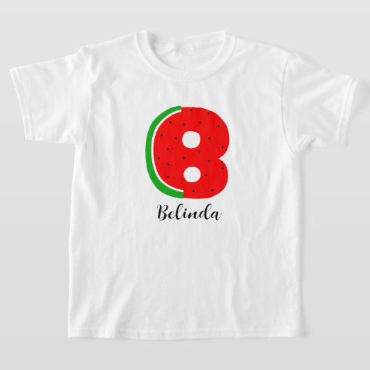 Buchstabe B Name T - Shirt, Alphabet Watermelon T-Shirt (Ablage )