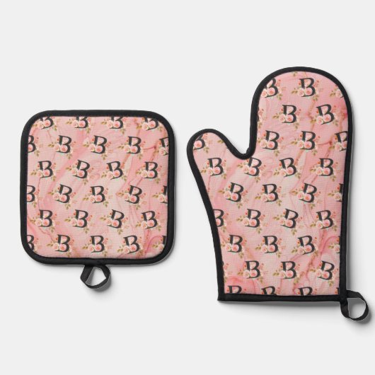 Buchstabe B Ofenhandschuh & Topflappen-Set (Vorderseite)