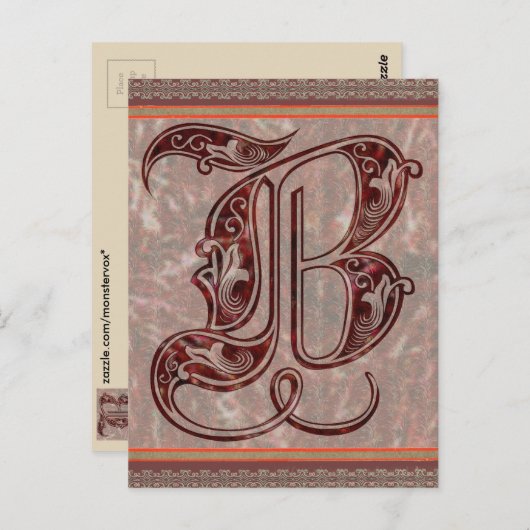 Buchstabe B Postkarte (Vorne/Hinten)
