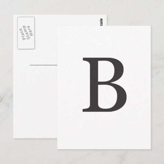 ‚Buchstabe B‘ Postkarte (Vorne/Hinten)
