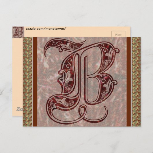 Buchstabe B Postkarte (Vorne/Hinten)