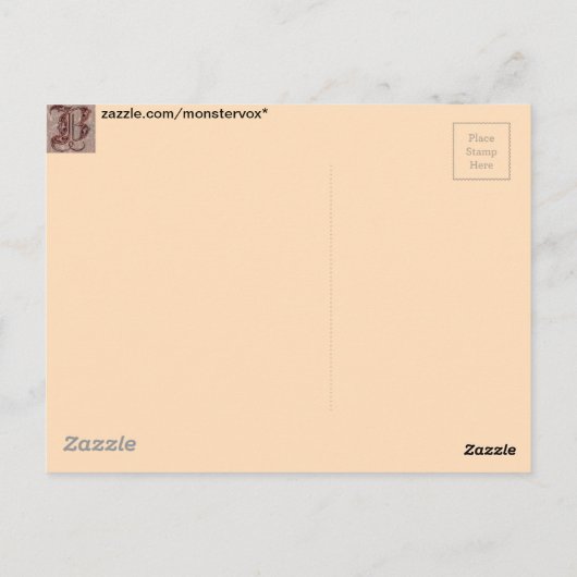 Buchstabe B Postkarte (Rückseite)