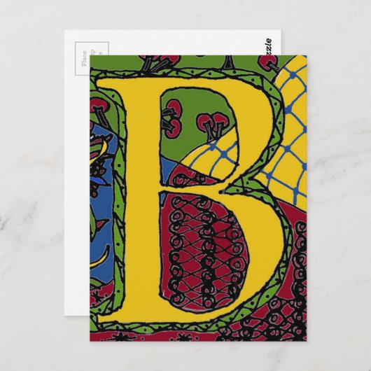 Buchstabe B Postkarte (Vorne/Hinten)