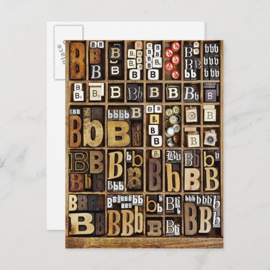 Buchstabe B Postkarte (Vorne/Hinten)