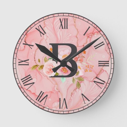 Buchstabe B Runde Wanduhr (Vorderseite)