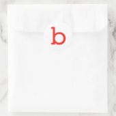 Buchstabe B Runder Aufkleber (Tasche)