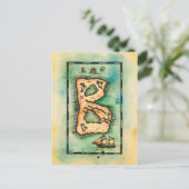Buchstabe B Schatzkarte Postkarte (Stehend Vorderseite)