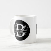 Buchstabe B - Schwarz/Weiß Kaffeetasse (Vorderseite Links)