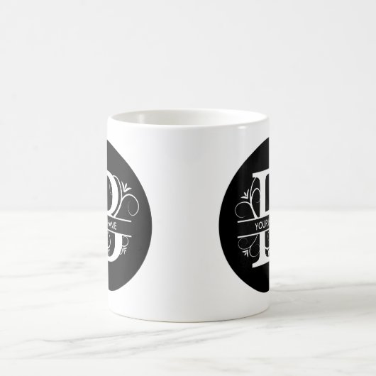 Buchstabe B - Schwarz/Weiß Kaffeetasse (Mittel)