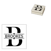 Buchstabe B | Schwarzes Ziersplit Monogramm Gummistempel (Stempel)